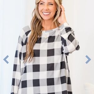 Chic Soul Black and White Checkered Tunic